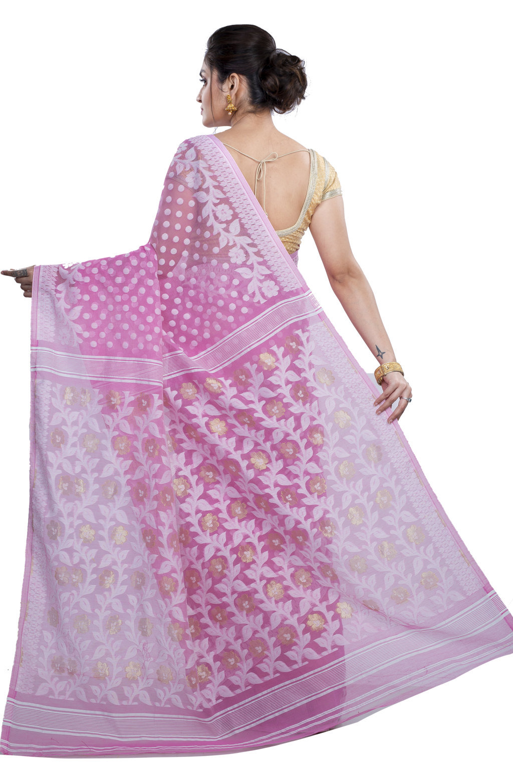Pink Pure Cotton Boll_Jamdani Jamdani Saree (814)